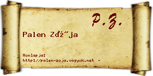 Palen Zója névjegykártya